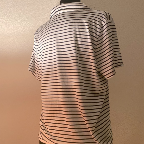 ⚓️ V-Neck Collared Shirt White with Navy Blue Stripes | Banana Republic ⚓️ - Picture 5 of 6